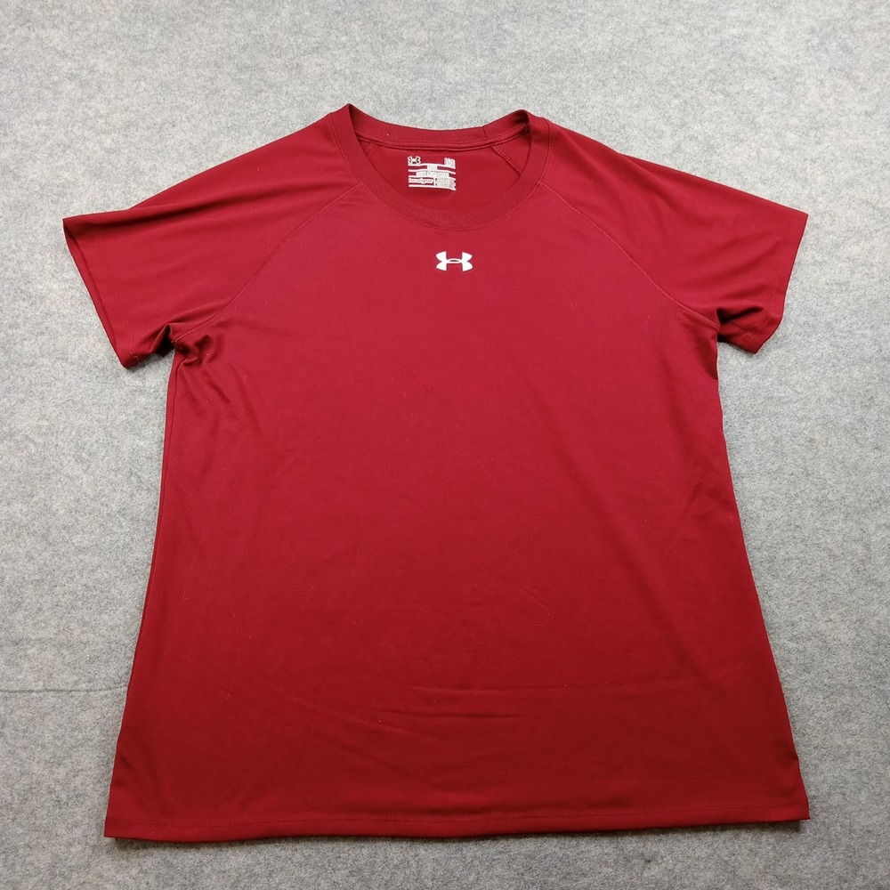 Under Armour Shirt Mens‎ Large Red HeatGear Loose Fit Athletic Training